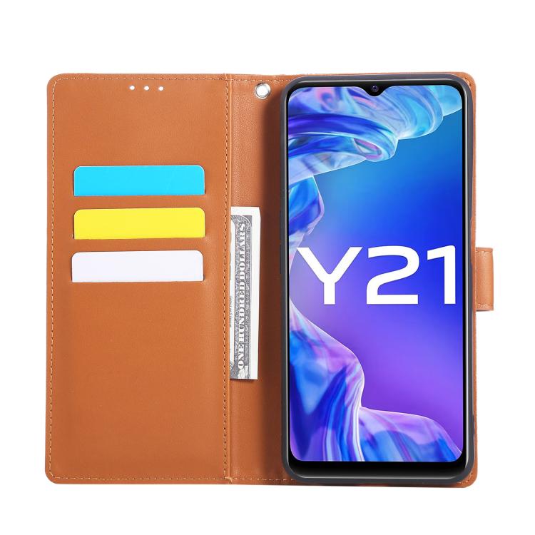 For vivo Y21 2021 / Y33s Global Rose Flower Embossed 3-Card Slots Leather Phone Case