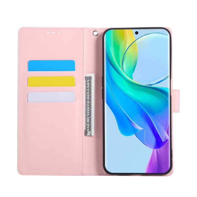 For vivo Y78 5G Global Rose Flower Embossed 3-Card Slots Leather Phone Case