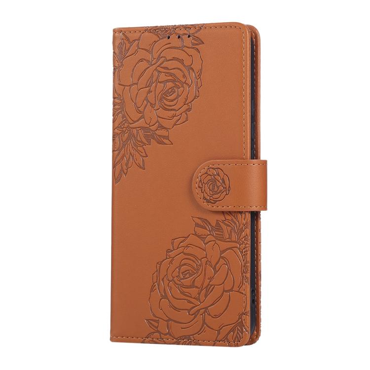 For vivo V300 5G / V300 Pro 5G Rose Flower Embossed 3-Card Slots Leather Phone Case