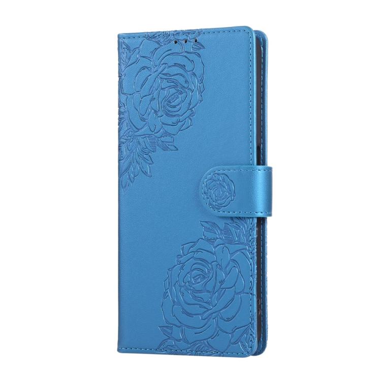 For vivo Y15s 2021 / Y10 Rose Flower Embossed 3-Card Slots Leather Phone Case
