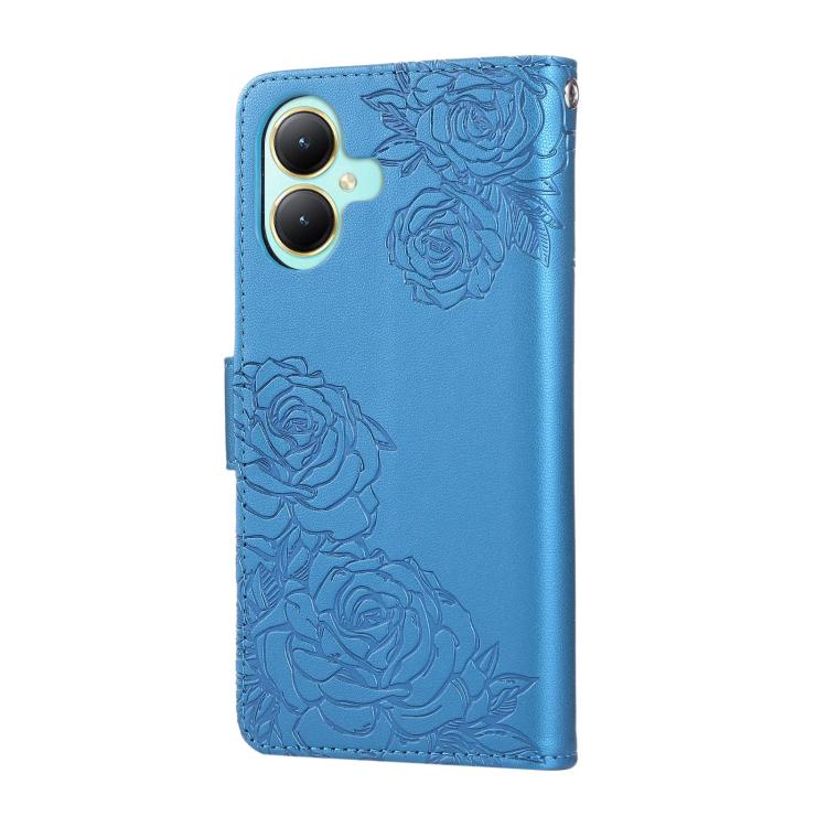 For vivo Y35M+ / Y35+ / Y27 4G Rose Flower Embossed 3-Card Slots Leather Phone Case
