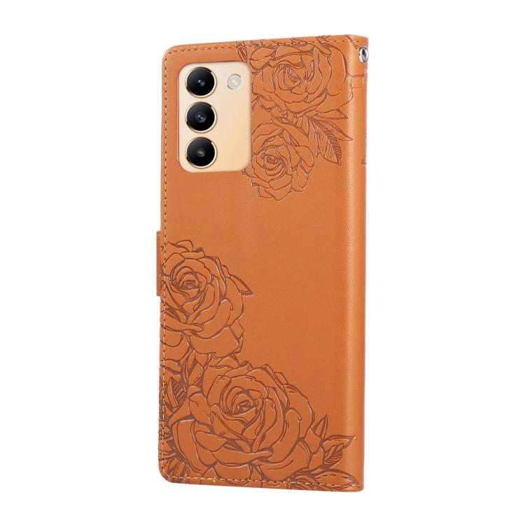 For vivo Y200e 5G Global / Y100 IDN Rose Flower Embossed 3-Card Slots Leather Phone Case