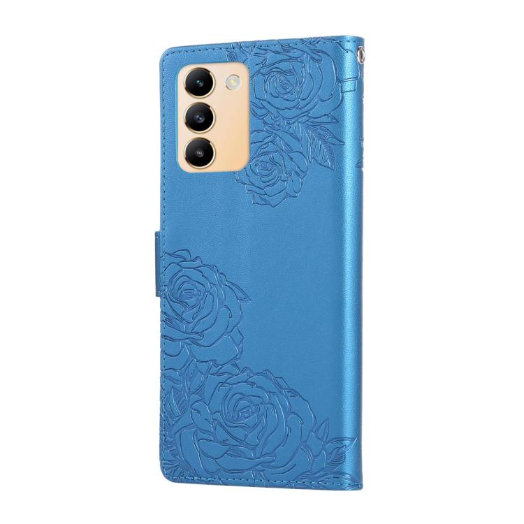 For vivo Y200e 5G Global / Y100 IDN Rose Flower Embossed 3-Card Slots Leather Phone Case