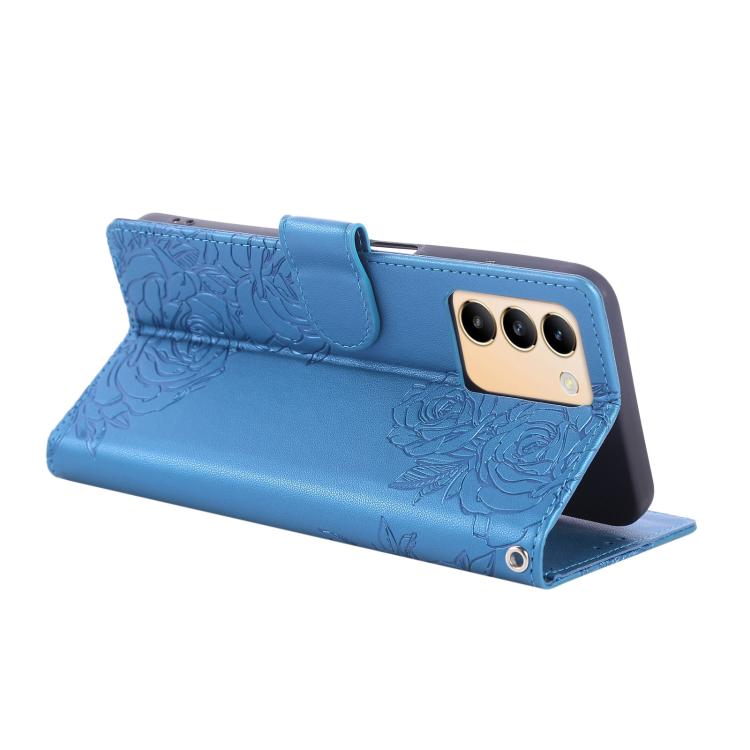 For vivo Y200e 5G Global / Y100 IDN Rose Flower Embossed 3-Card Slots Leather Phone Case