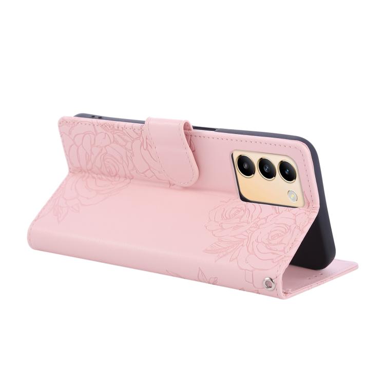 For vivo Y200e 5G Global / Y100 IDN Rose Flower Embossed 3-Card Slots Leather Phone Case