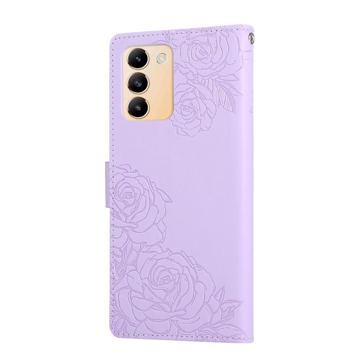 For vivo Y200e 5G Global / Y100 IDN Rose Flower Embossed 3-Card Slots Leather Phone Case