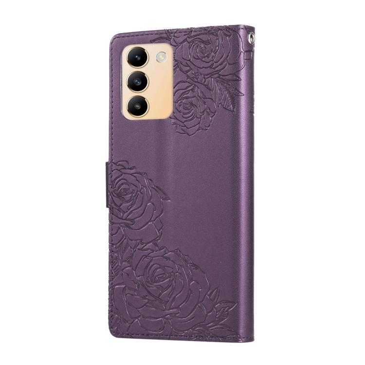 For vivo Y200e 5G Global / Y100 IDN Rose Flower Embossed 3-Card Slots Leather Phone Case