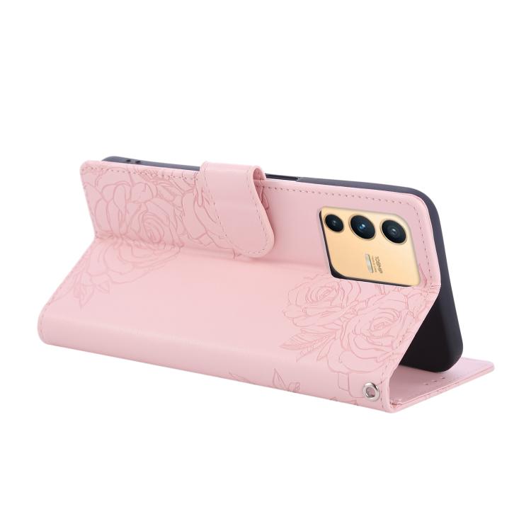 For vivo S12 / V23 5G Rose Flower Embossed 3-Card Slots Leather Phone Case