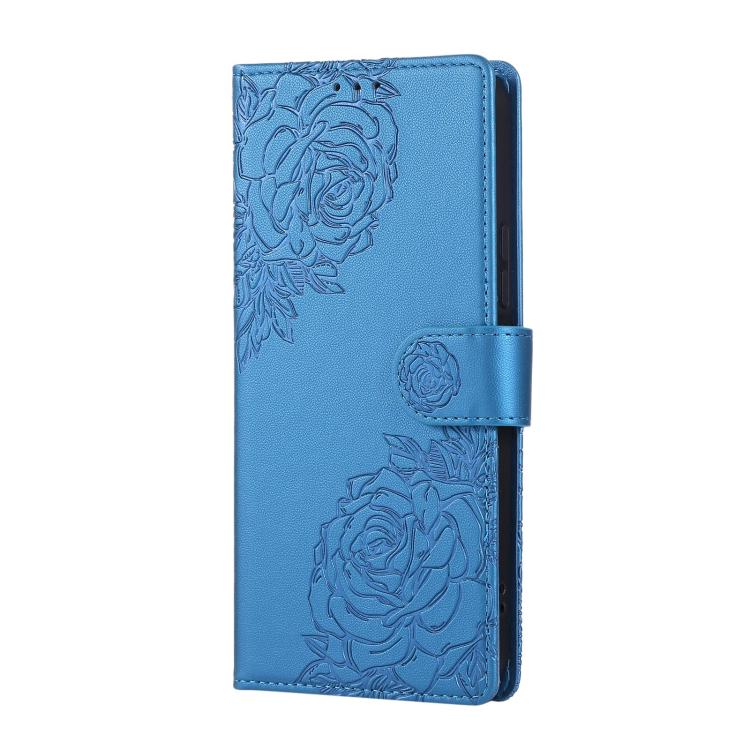 For vivo Y17s Rose Flower Embossed 3-Card Slots Leather Phone Case