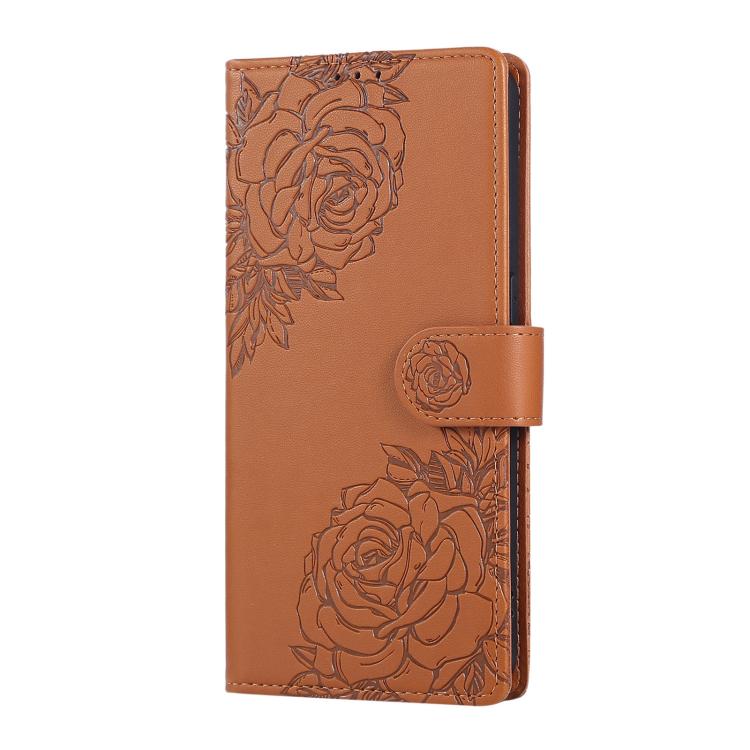 For vivo S16 / S16 Pro / V27 Rose Flower Embossed 3-Card Slots Leather Phone Case