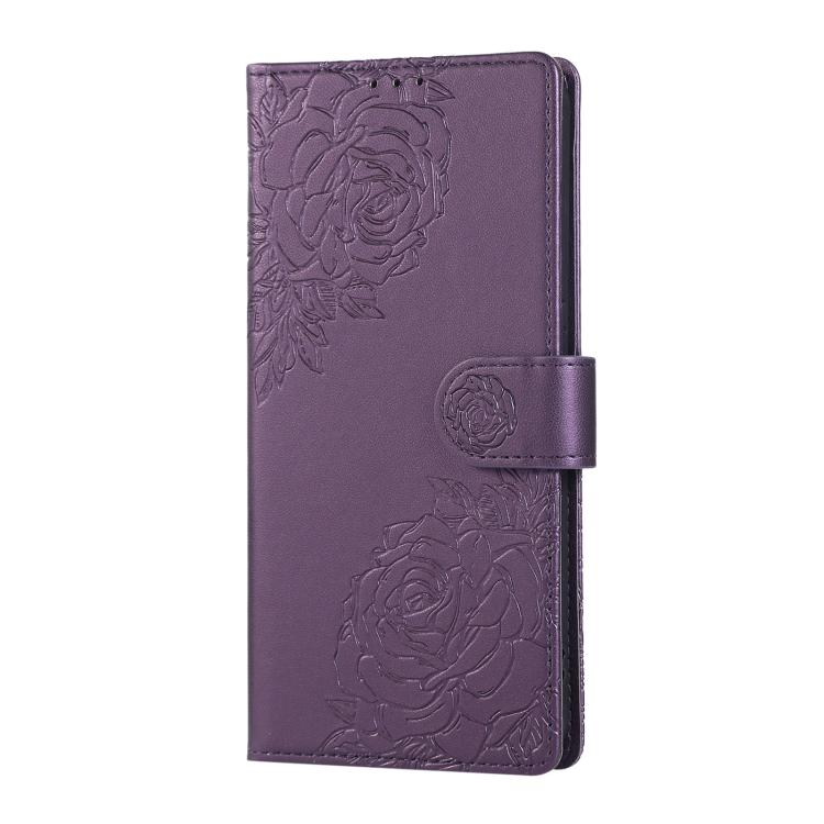 For vivo S16 / S16 Pro / V27 Rose Flower Embossed 3-Card Slots Leather Phone Case