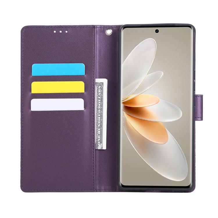 For vivo S16 / S16 Pro / V27 Rose Flower Embossed 3-Card Slots Leather Phone Case