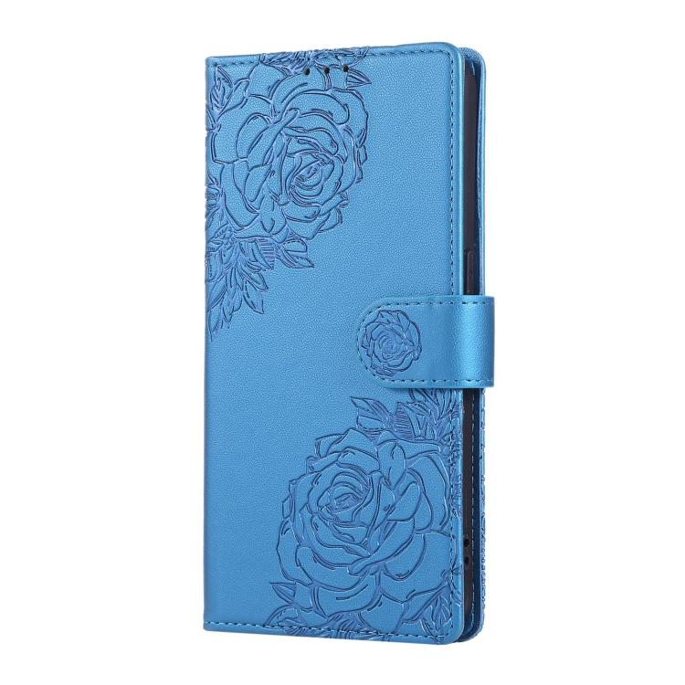 For vivo Y36 5G Global Rose Flower Embossed 3-Card Slots Leather Phone Case