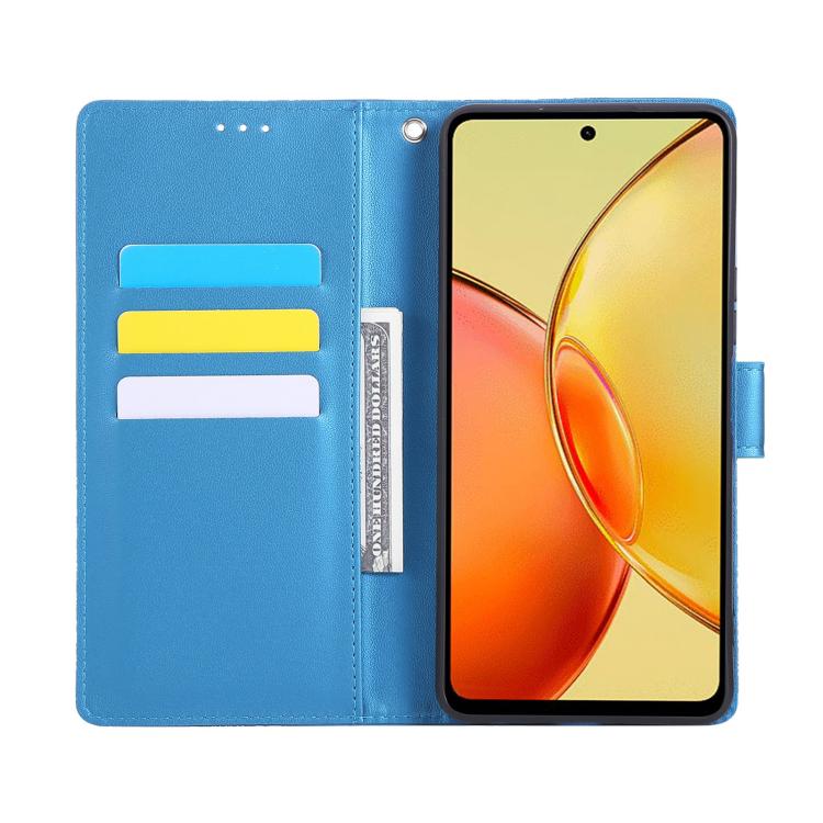 For vivo Y36 5G Global Rose Flower Embossed 3-Card Slots Leather Phone Case