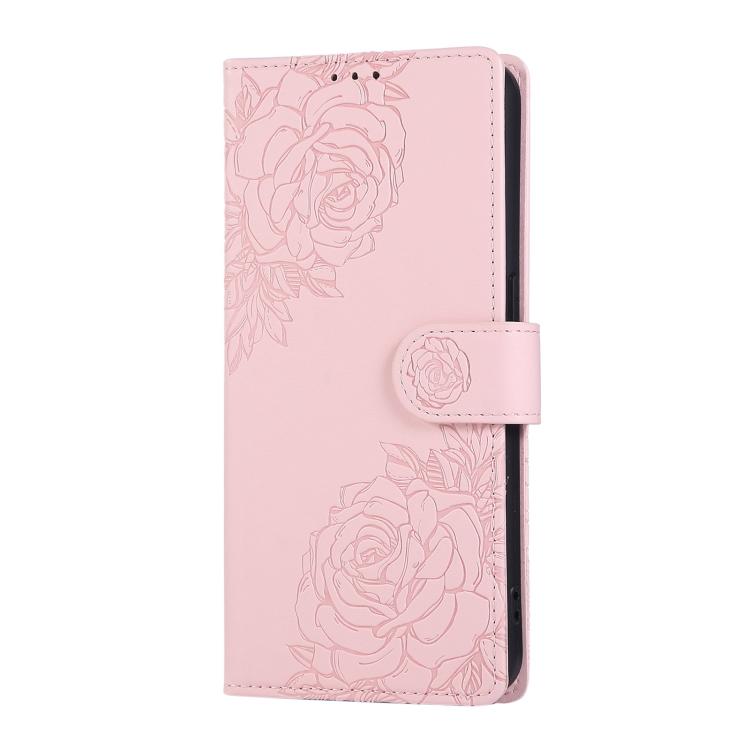 For vivo Y36 5G Global Rose Flower Embossed 3-Card Slots Leather Phone Case