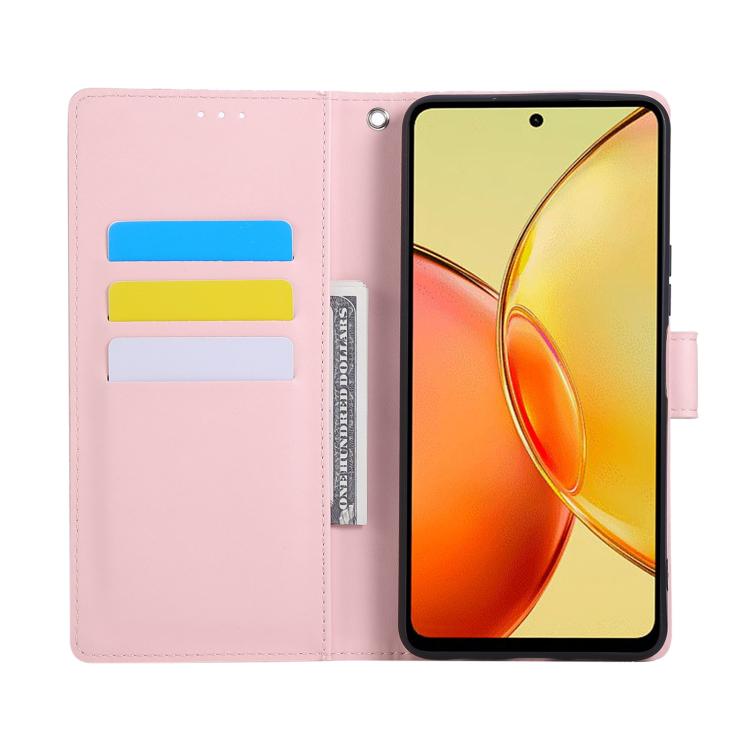For vivo Y36 5G Global Rose Flower Embossed 3-Card Slots Leather Phone Case