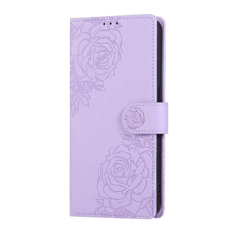 For vivo Y36 5G Global Rose Flower Embossed 3-Card Slots Leather Phone Case