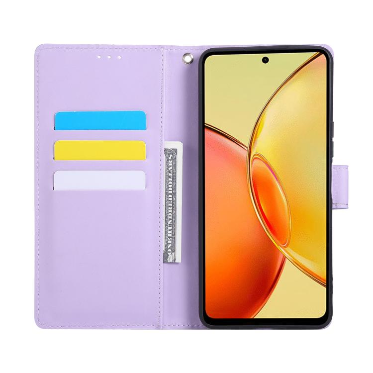 For vivo Y36 5G Global Rose Flower Embossed 3-Card Slots Leather Phone Case