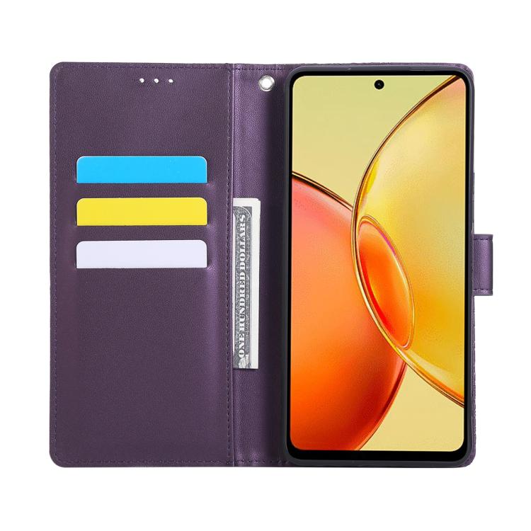 For vivo Y36 5G Global Rose Flower Embossed 3-Card Slots Leather Phone Case