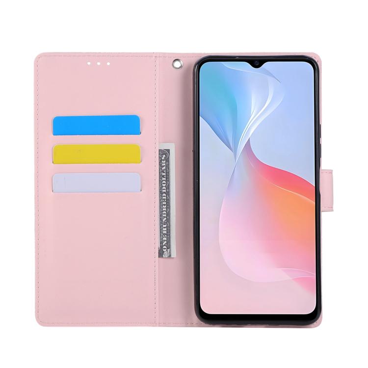 For vivo Y76s 5G / Y76 5G Rose Flower Embossed 3-Card Slots Leather Phone Case