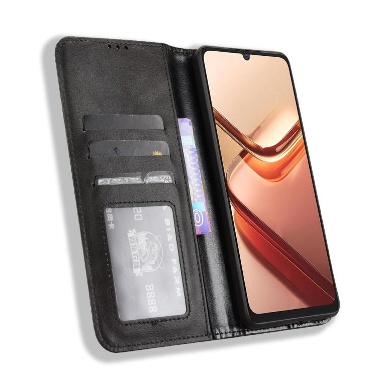 For Doogee Note 58 / Note 58 Pro Magnetic Buckle Retro Texture Leather Phone Case
