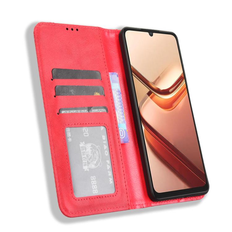 For Doogee Note 58 / Note 58 Pro Magnetic Buckle Retro Texture Leather Phone Case