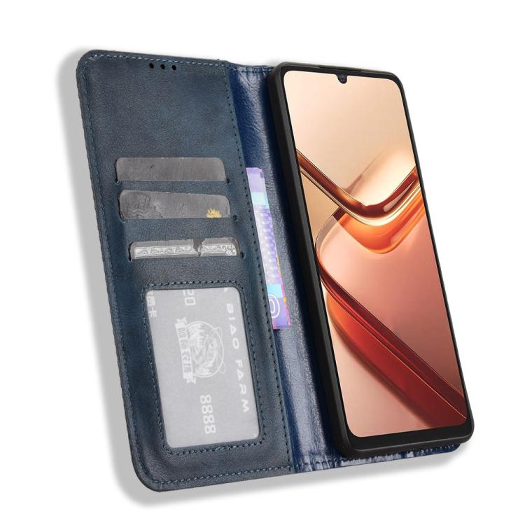 For Doogee Note 58 / Note 58 Pro Magnetic Buckle Retro Texture Leather Phone Case