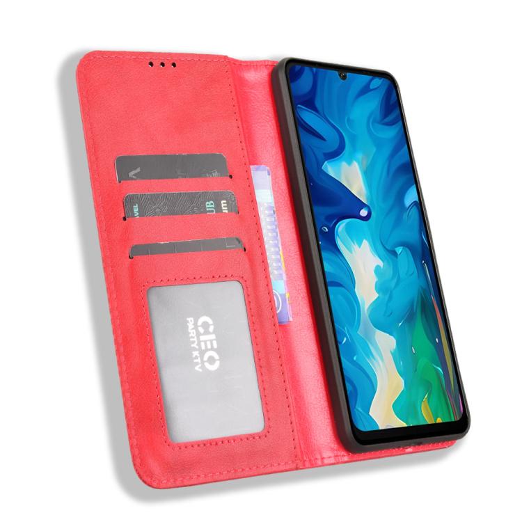For Doogee Note 59 / Note 59 Pro Magnetic Buckle Retro Texture Leather Phone Case