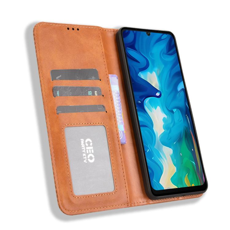 For Doogee Note 59 / Note 59 Pro Magnetic Buckle Retro Texture Leather Phone Case