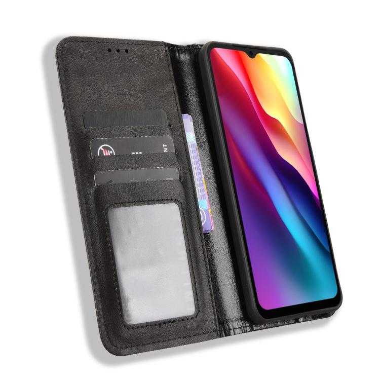 For Doogee Note 56 / Note 56 Pro Magnetic Buckle Retro Texture Leather Phone Case