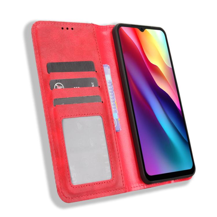 For Doogee Note 56 / Note 56 Pro Magnetic Buckle Retro Texture Leather Phone Case
