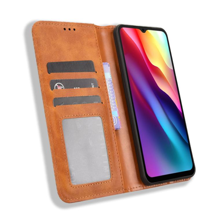 For Doogee Note 56 / Note 56 Pro Magnetic Buckle Retro Texture Leather Phone Case