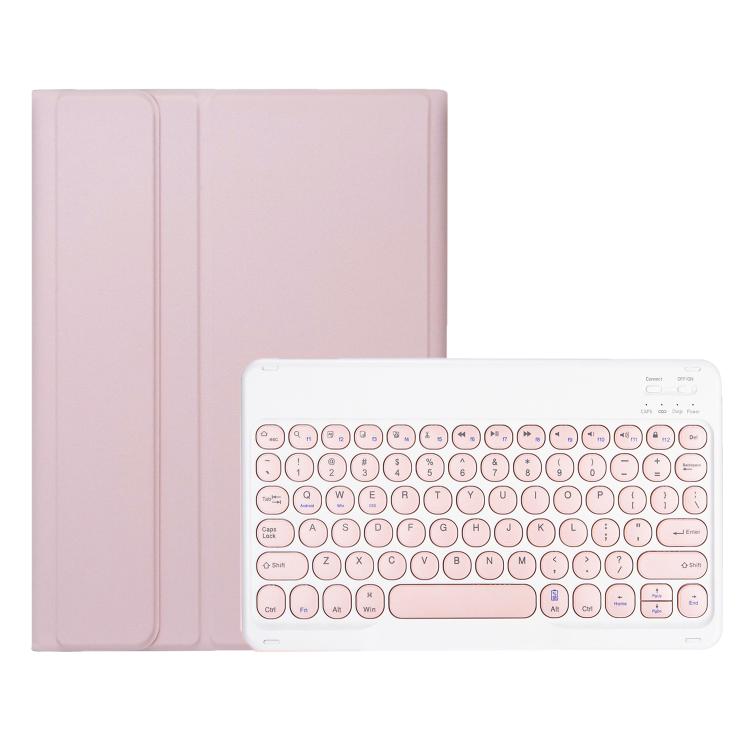 For Lenovo Tab 10.1 / ZhaoYang K10C 10.1 YAM29 Ultra-thin Detachable Round Keycap Bluetooth Keyboard Leather Tablet Case