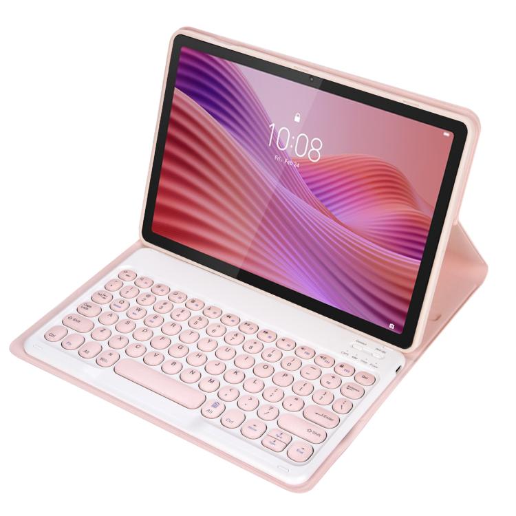 For Lenovo Tab 10.1 / ZhaoYang K10C 10.1 YAM29 Ultra-thin Detachable Round Keycap Bluetooth Keyboard Leather Tablet Case
