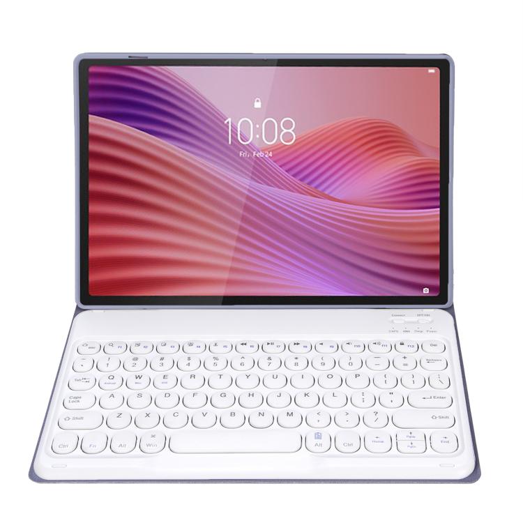 For Lenovo Tab 10.1 / ZhaoYang K10C 10.1 YAM29 Ultra-thin Detachable Round Keycap Bluetooth Keyboard Leather Tablet Case