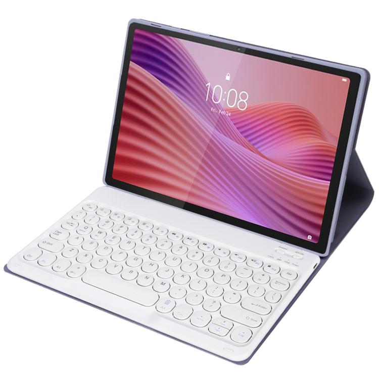 For Lenovo Tab 10.1 / ZhaoYang K10C 10.1 YAM29 Ultra-thin Detachable Round Keycap Bluetooth Keyboard Leather Tablet Case