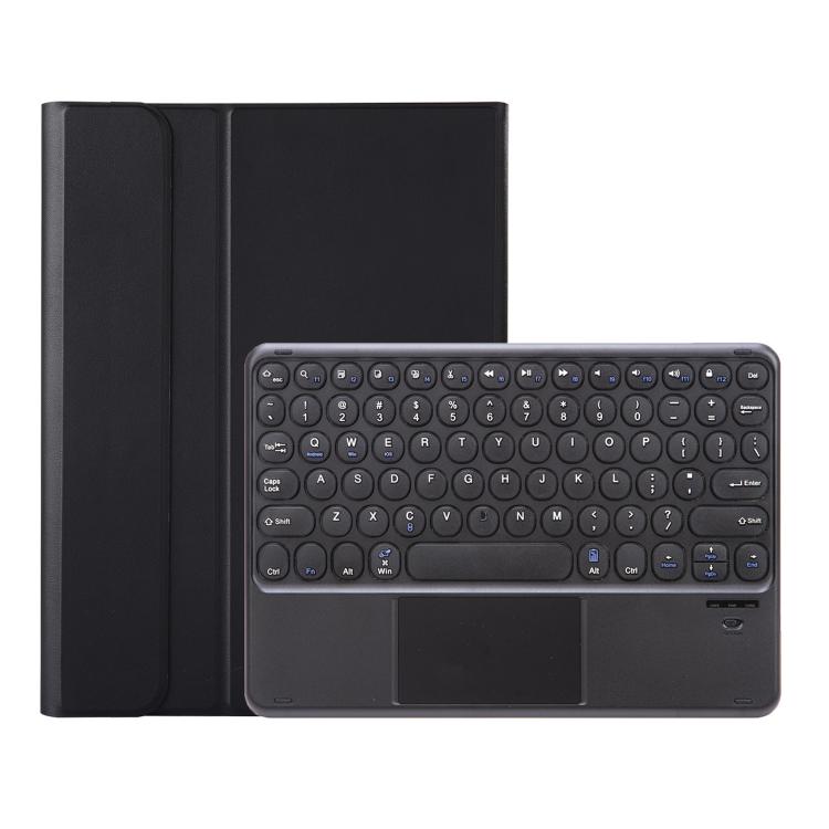 For Lenovo Tab 10.1 / ZhaoYang K10C 10.1 YAM29-A Ultra-thin Detachable Round Keycap Bluetooth Keyboard Leather Tablet Case with Touchpad