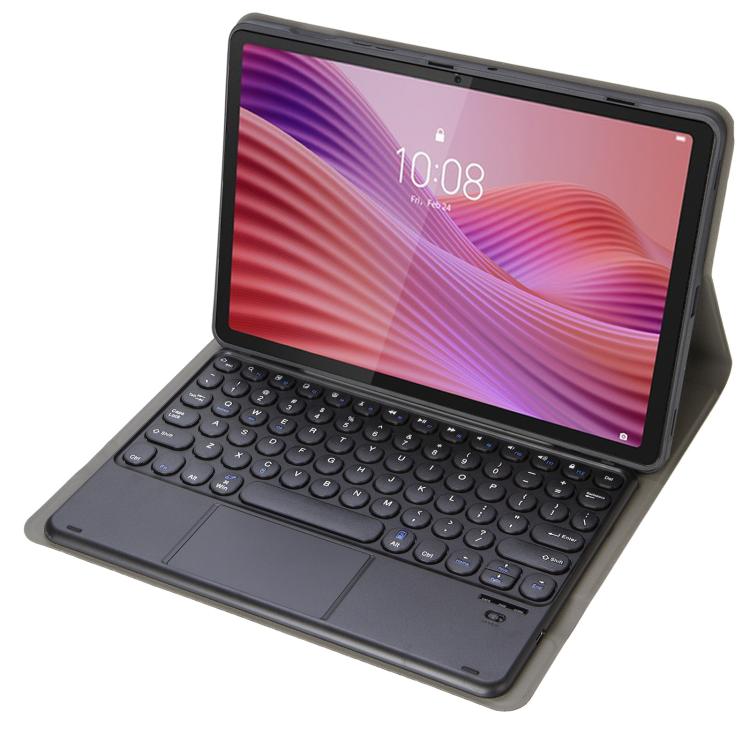 For Lenovo Tab 10.1 / ZhaoYang K10C 10.1 YAM29-A Ultra-thin Detachable Round Keycap Bluetooth Keyboard Leather Tablet Case with Touchpad