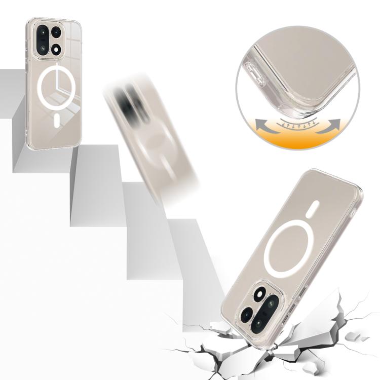 For OnePlus 15 MagSafe Clear Acrylic PC Hybrid TPU Phone Case - Transparent