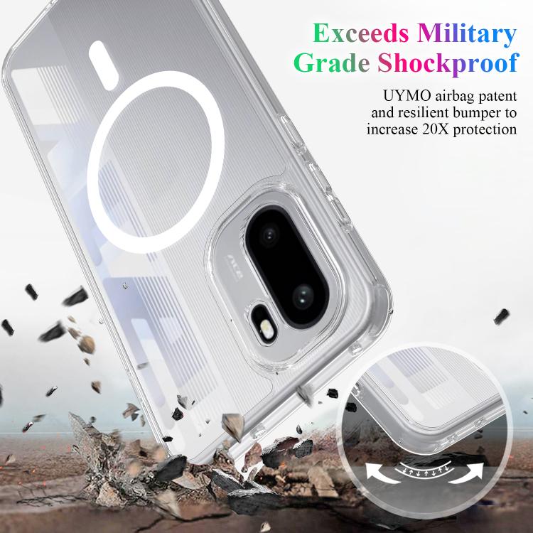 For OnePlus 15R / Ace 6 / Ace 6T 5G MagSafe Clear Acrylic PC Hybrid TPU Phone Case - Transparent