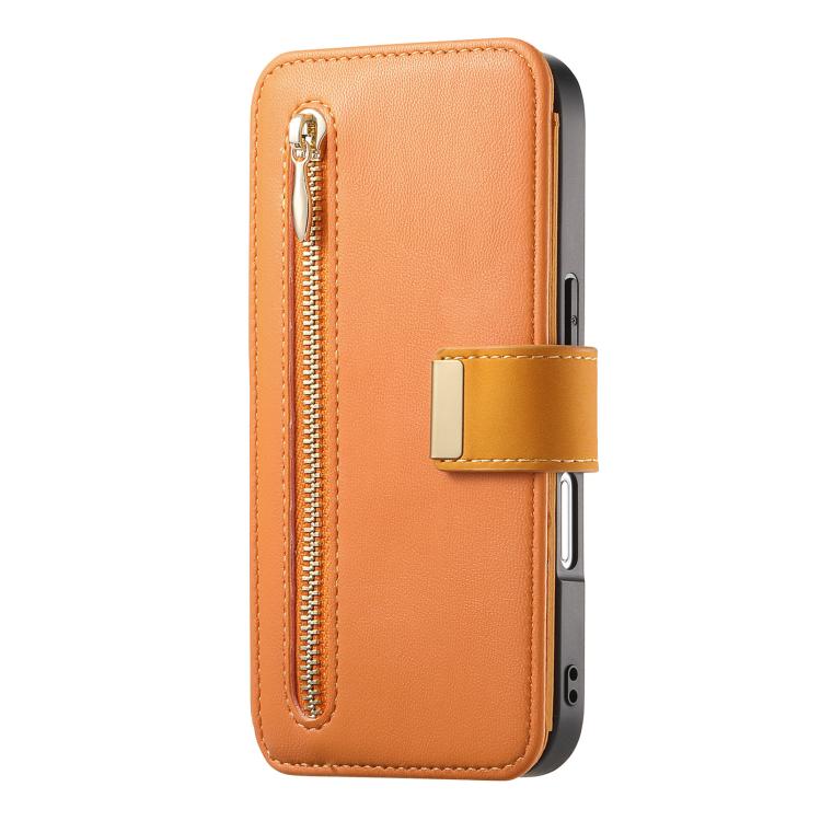 For iPhone 16 Pro Ring Zipper Wallet RFID Blocking MagSafe Leather Phone Case