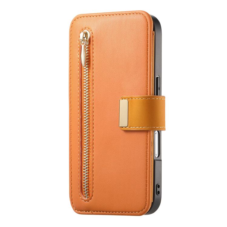 For iPhone 16 Plus Ring Zipper Wallet RFID Blocking MagSafe Leather Phone Case