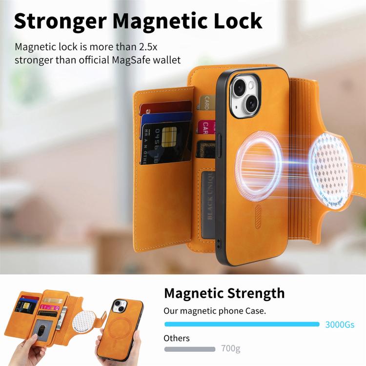For iPhone 13 Ring Zipper Wallet RFID Blocking MagSafe Leather Phone Case