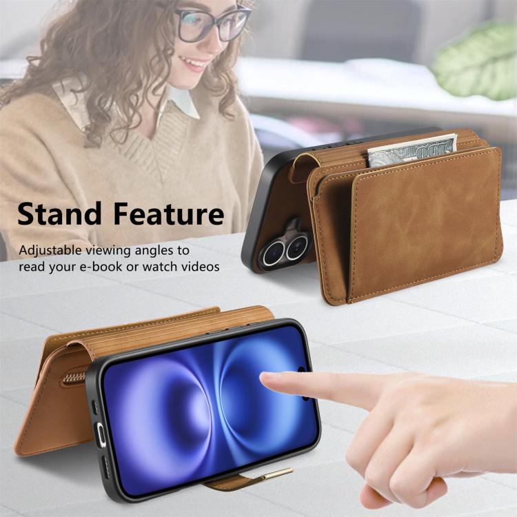 For iPhone 13 Ring Zipper Wallet RFID Blocking MagSafe Leather Phone Case