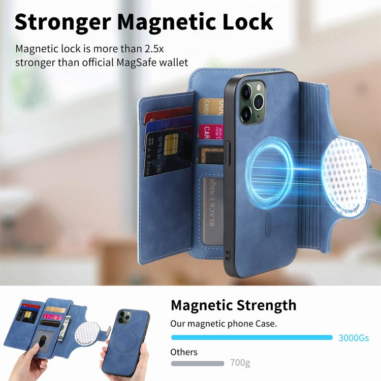 For iPhone 11 Pro Ring Zipper Wallet RFID Blocking MagSafe Leather Phone Case