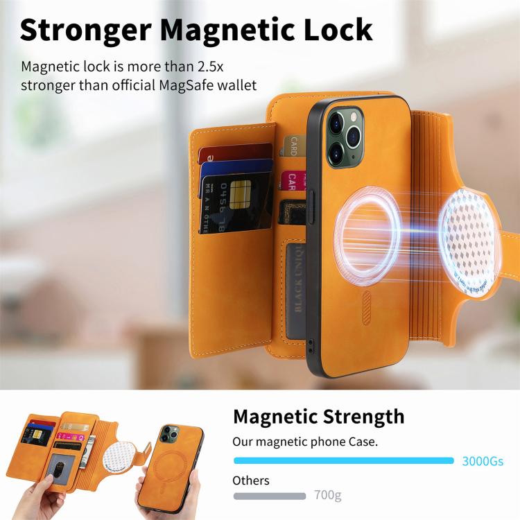 For iPhone 11 Pro Ring Zipper Wallet RFID Blocking MagSafe Leather Phone Case