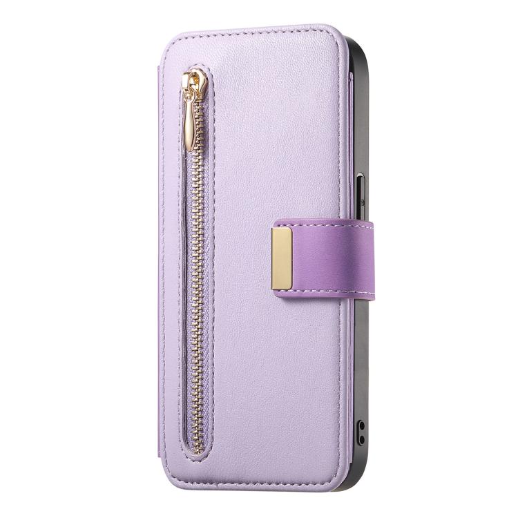 For iPhone X / XS Ring Zipper Wallet RFID Blocking MagSafe Leather Phone Case