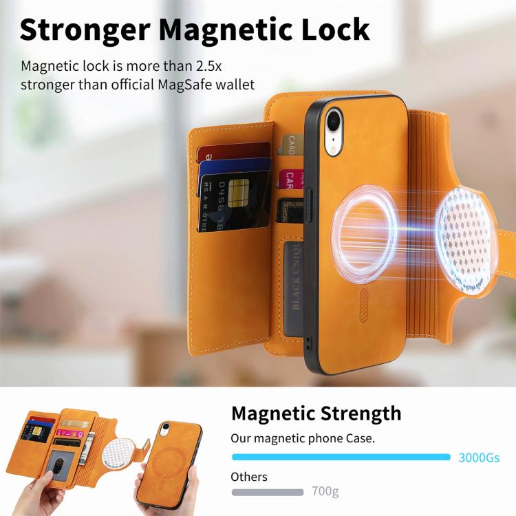 For iPhone XR Ring Zipper Wallet RFID Blocking MagSafe Leather Phone Case