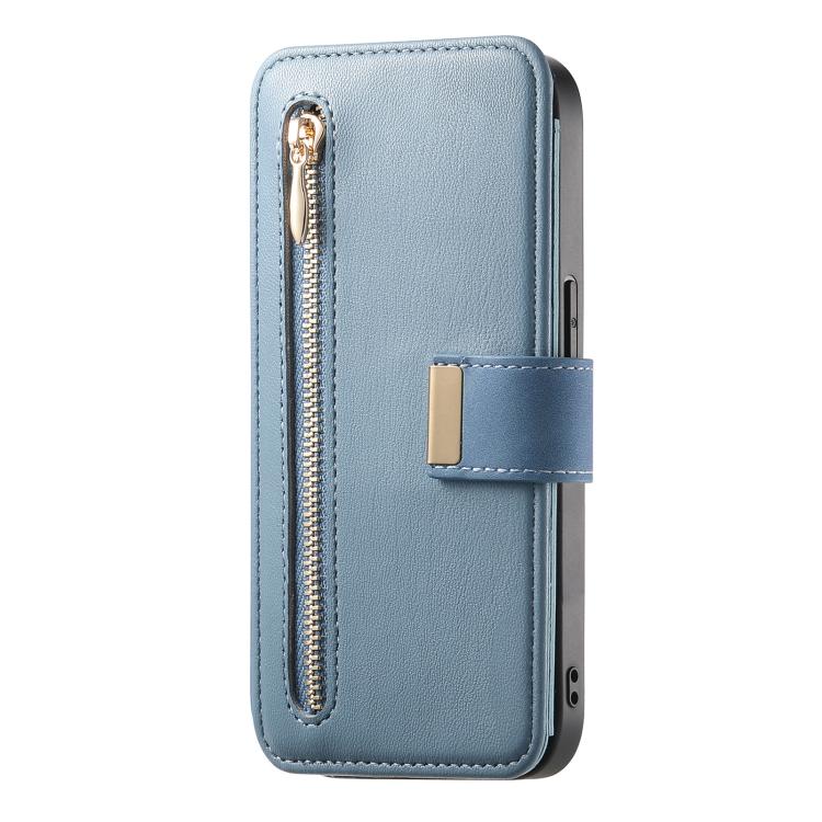 For iPhone 7 Plus / 8 Plus Ring Zipper Wallet RFID Blocking MagSafe Leather Phone Case