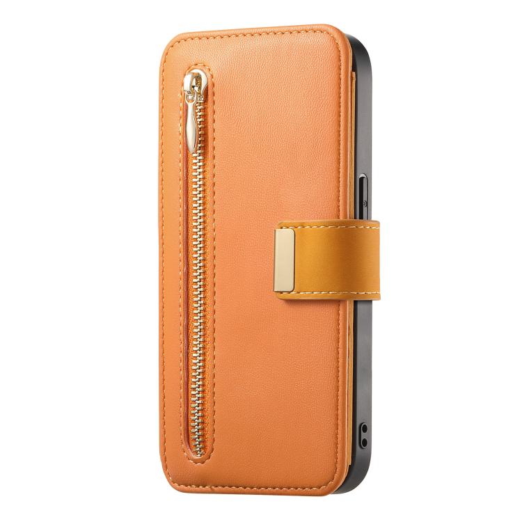 For iPhone 7 Plus / 8 Plus Ring Zipper Wallet RFID Blocking MagSafe Leather Phone Case